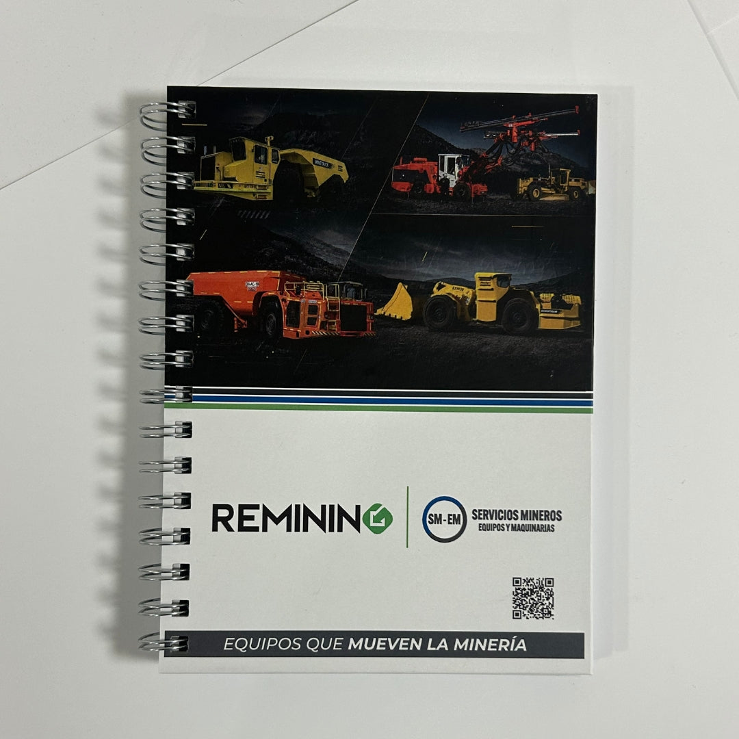 Cuaderno corporativo personalizado de tapa dura para empresa minera