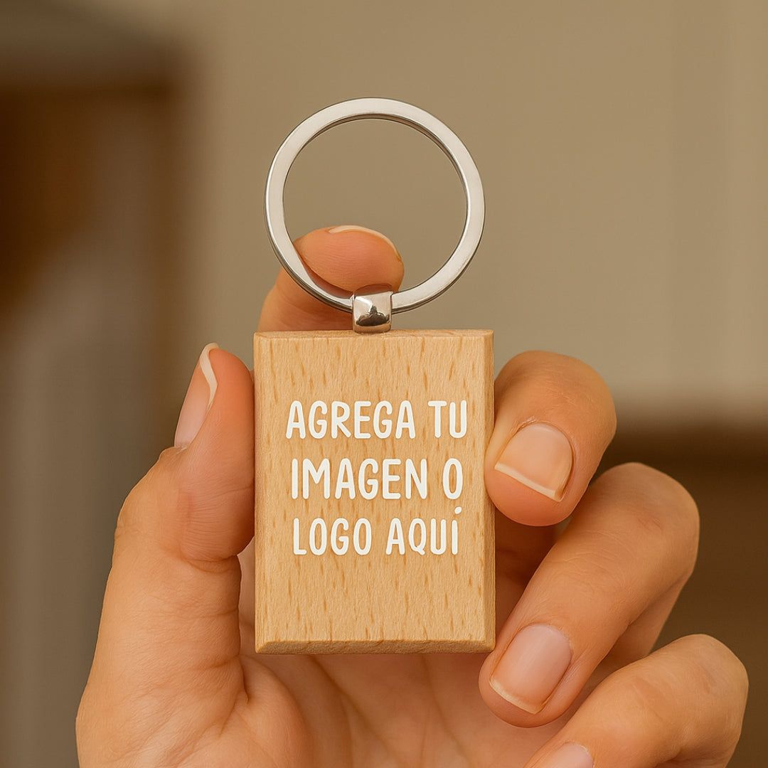 Llavero rectangular bambo