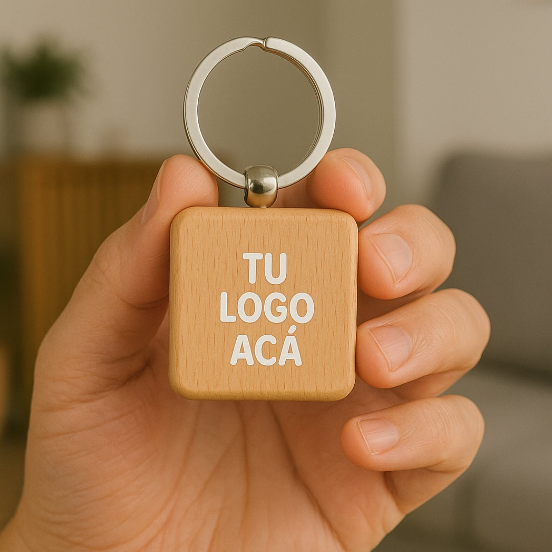 Llavero cuadrado bambo