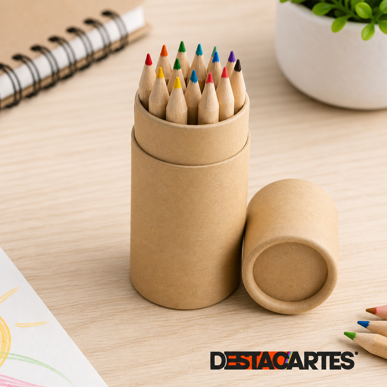 Set de 12 Lápices de Colores en Estuche Ecológico