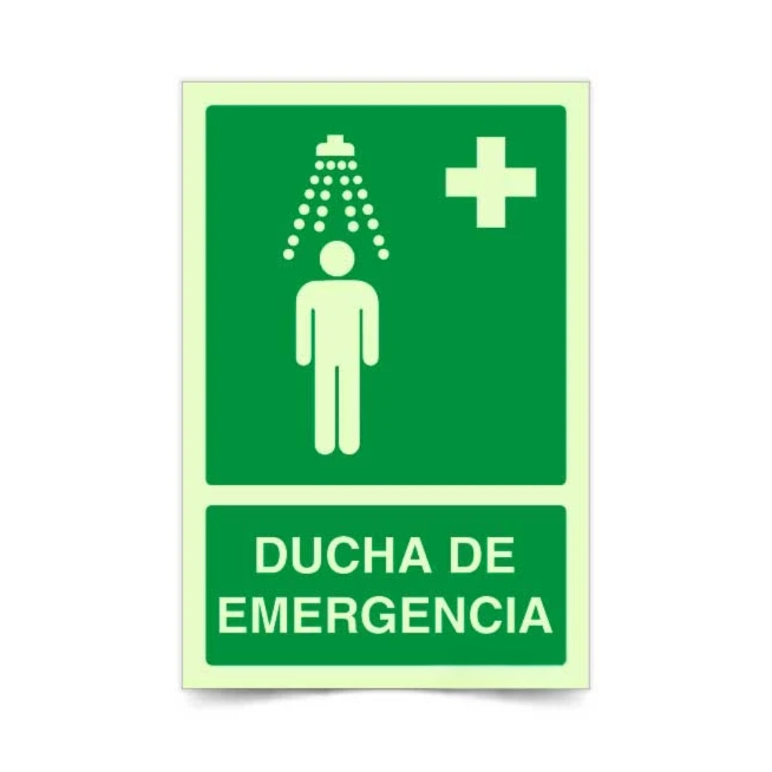Señalética Ducha de Emergencia Fotoluminiscente