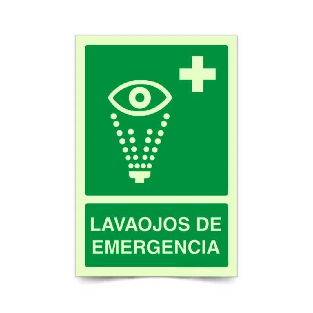 Señalética Lavaojos de Emergencia Fotoluminiscente