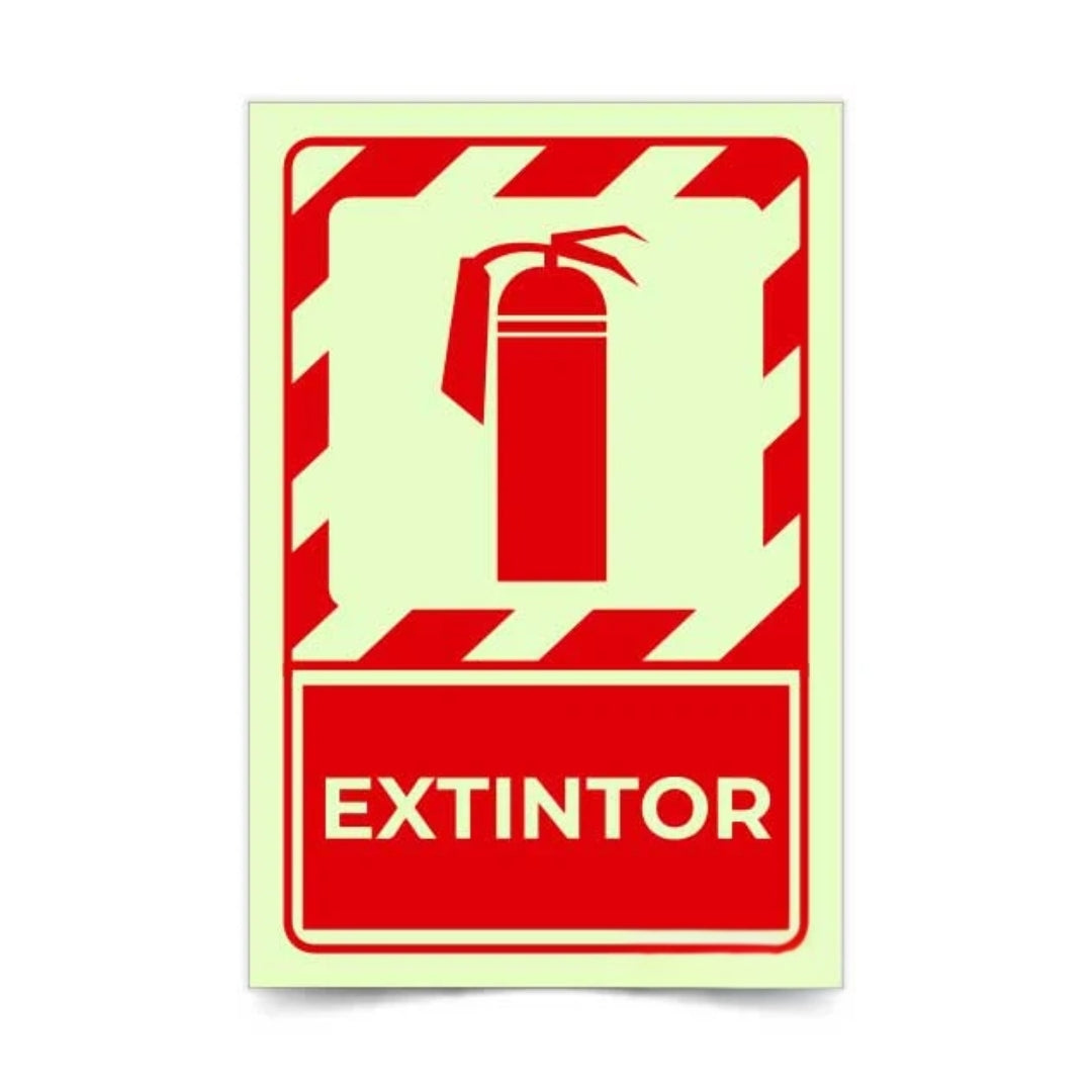 Señalética Extintor Marco Franjas Fotoluminiscente
