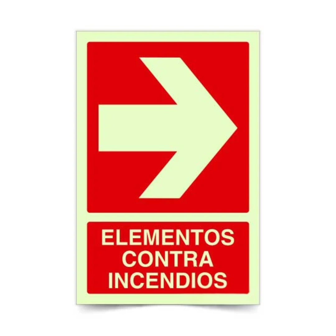 Señalética Elementos Contra Incendios Flecha Fotoluminiscente Izquierda - Derecha