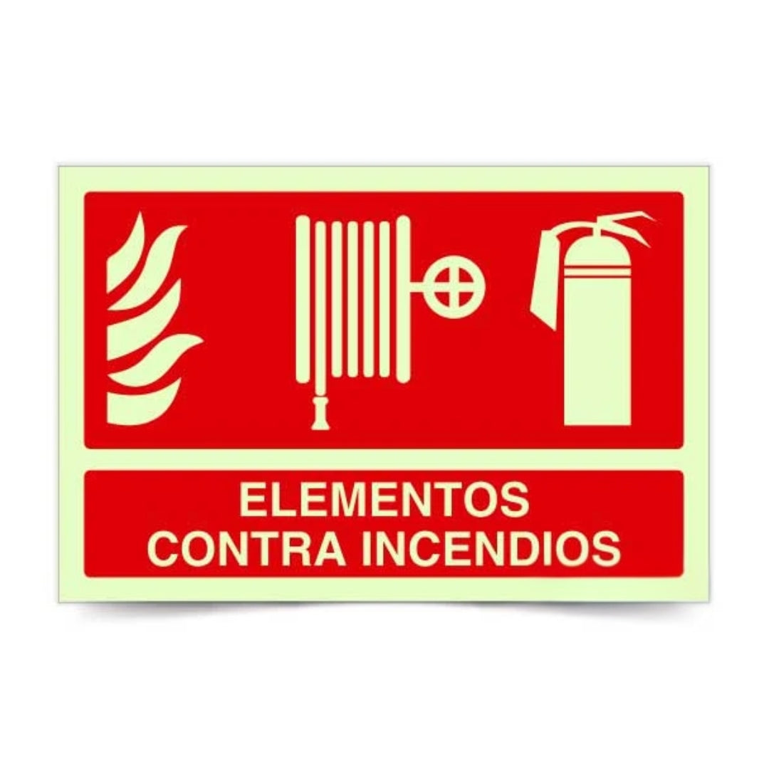 Señalética Elementos Contra Incendios Horizontal Fotoluminiscente