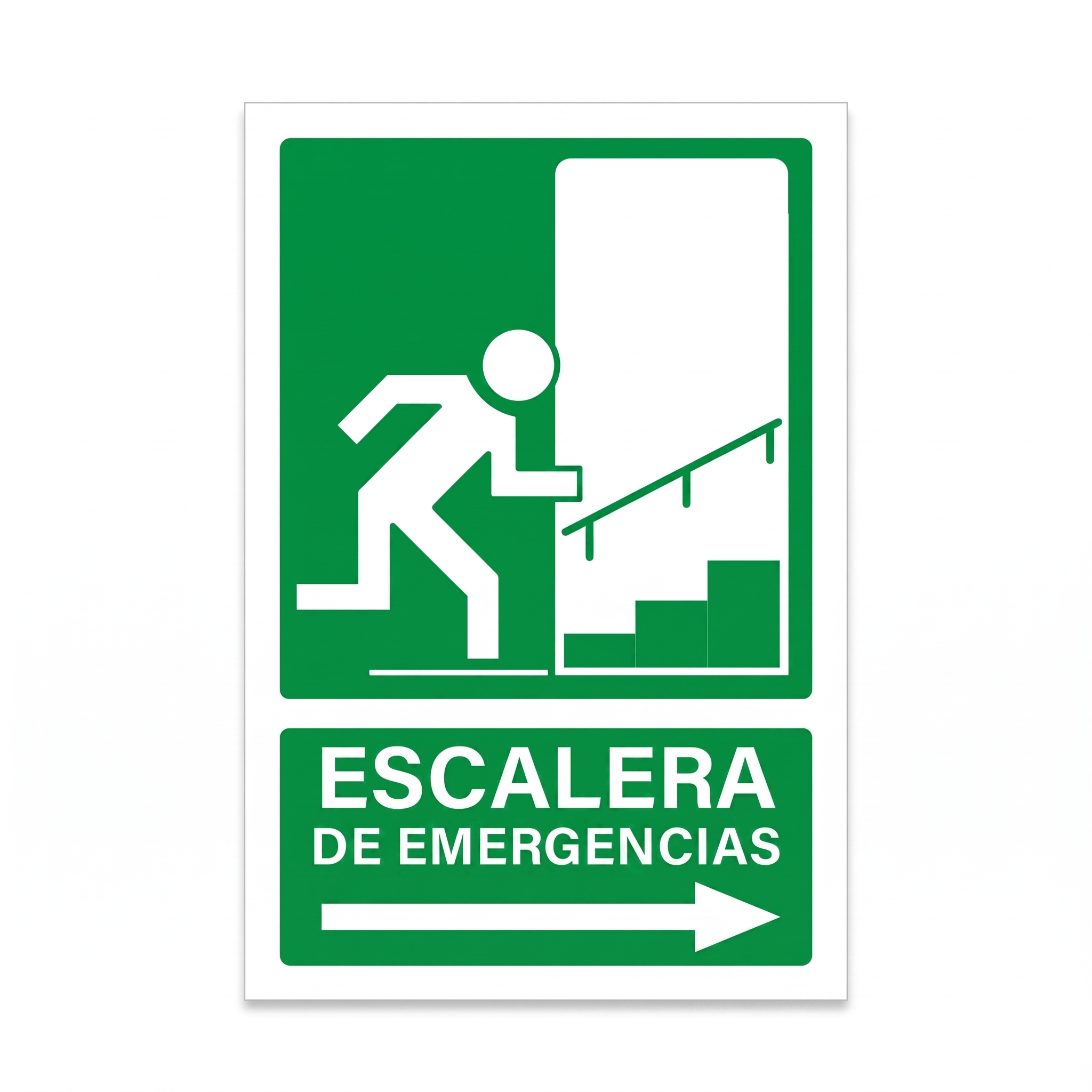 Señalética escalera emergencia izquierda- derecha