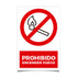 Señalética prohibido encender fuego
