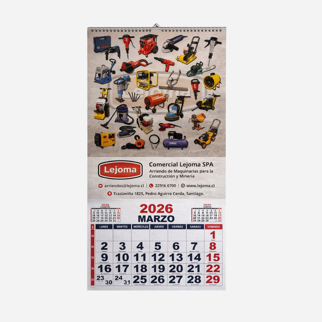 Calendario de Pared con laminas
