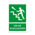 Señalética Vía de evacuación escalera Izquierda - Derecha