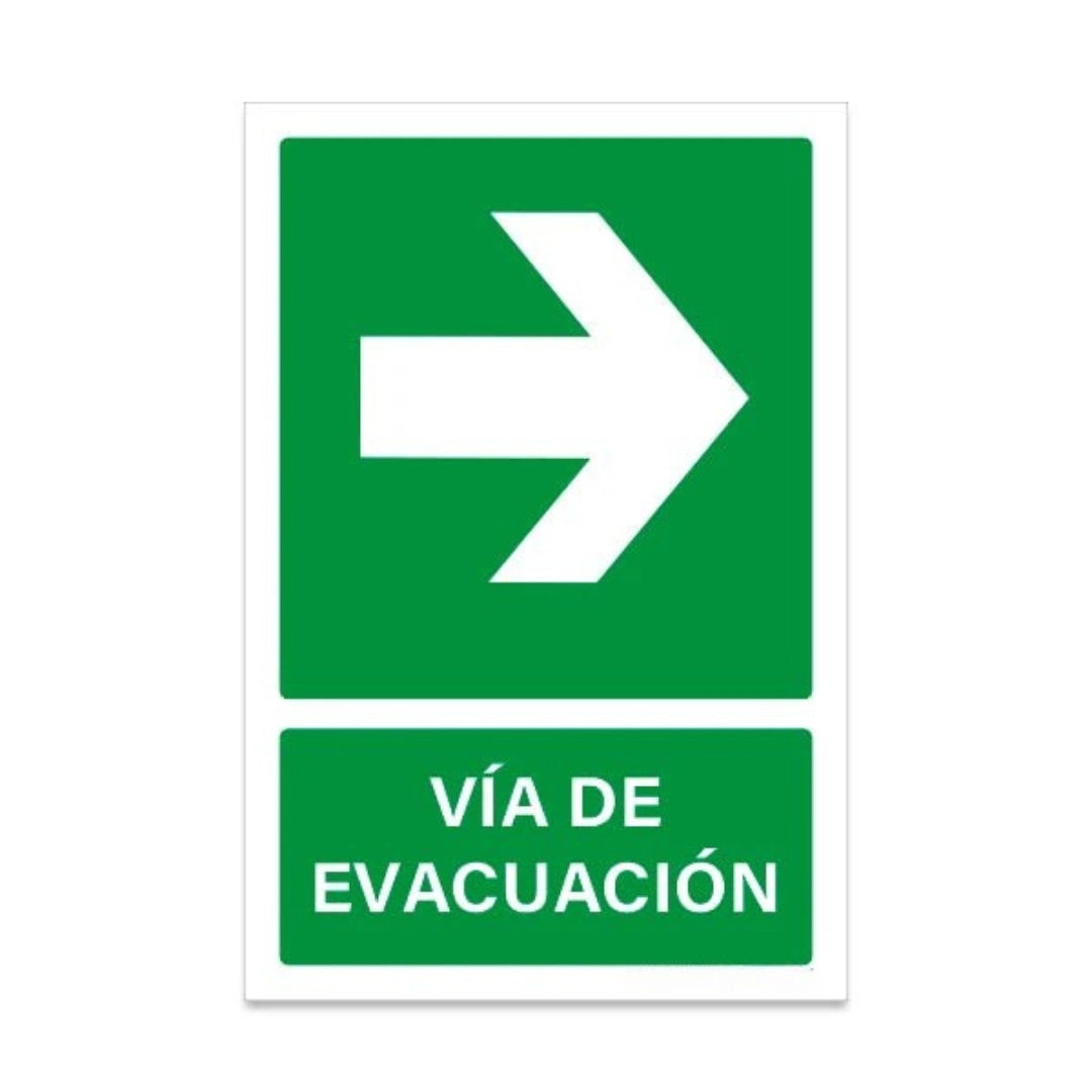 Señalética vía de Evacuación izquierda - derecha