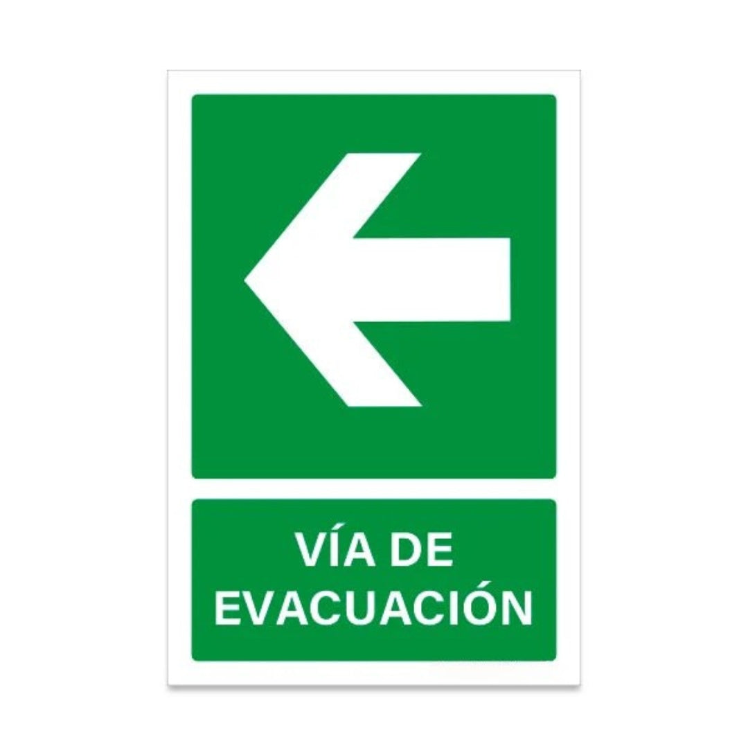 Señalética vía de Evacuación izquierda - derecha