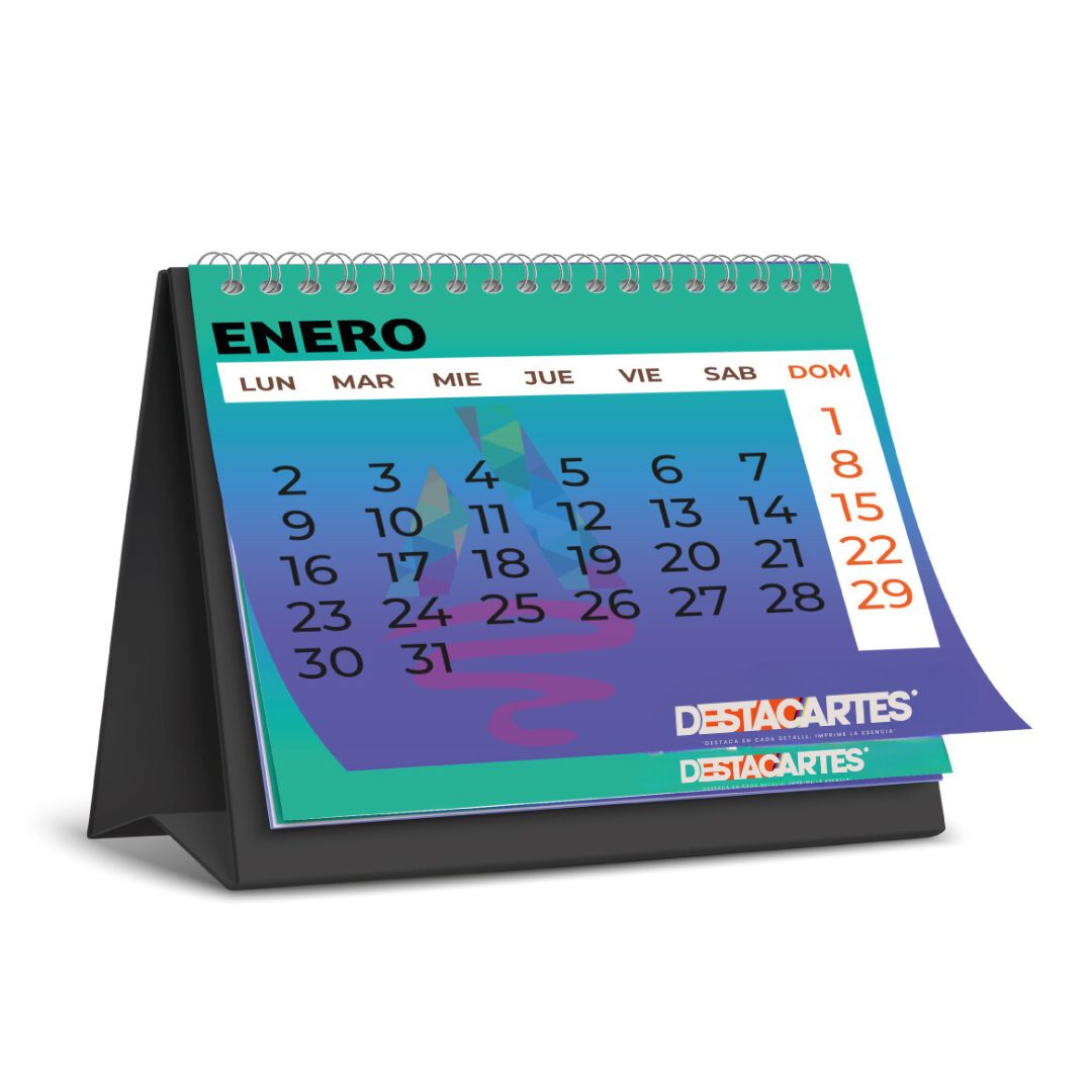 Calendario anillado mes a mes